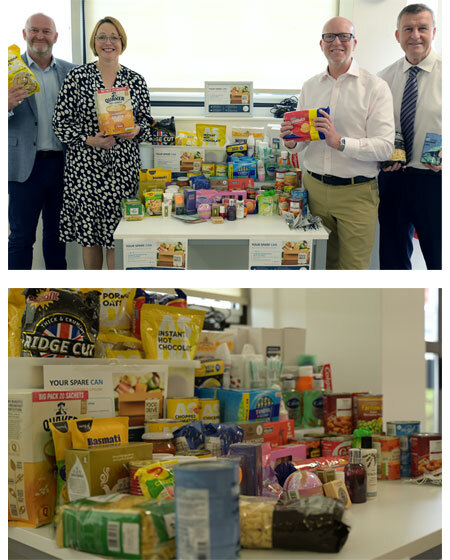 Team members with Foodbank Donations